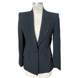 Isaac Mizrahi Collection Tailored Single Breasted Italian Wool Blazer Size 6